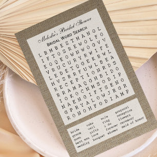 Papier Jeu de recherche de mots pour la fête nuptiale - B
