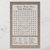 Papier Jeu de recherche de mots pour la fête nuptiale - B (Devant)