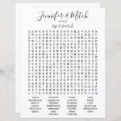 Papier Jeu de recherche de mots pour réception de mariage (Devant / Derrière)