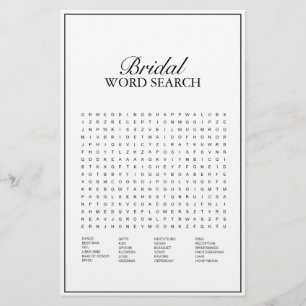 Papier Jeu de recherche minimaliste moderne en mots blanc