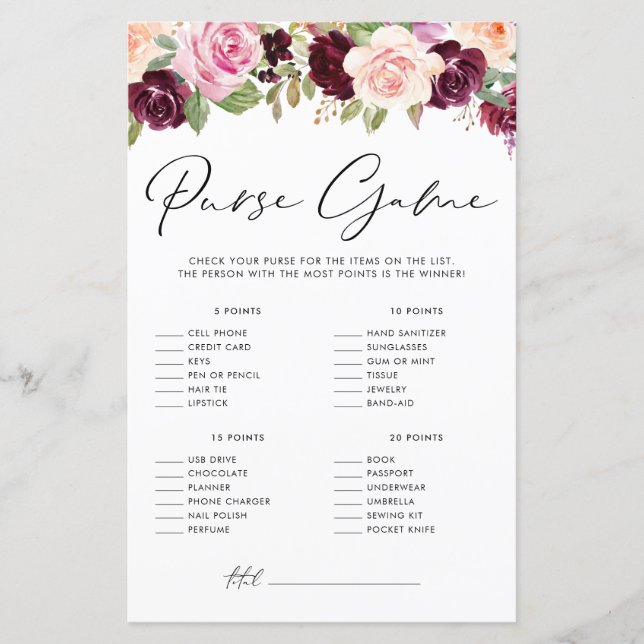 Papier Jeu de sac à main Fleurs de Bourgogne et Pêche Aqu (Devant)