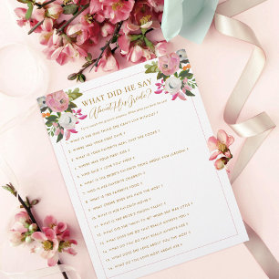 Papier Jeu de salle de bain de mariage modifiable floral
