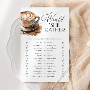 Papier Jeu de Salle de Mariage Café 'Would She Rather'
