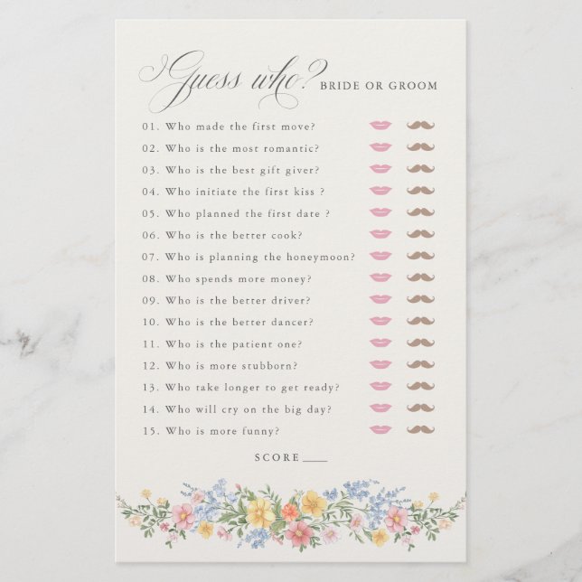 Papier Jeu de Salle de Mariage Chic Printanier Orné Paste (Devant)