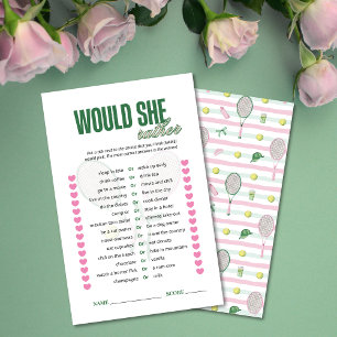 Papier Jeu de Salle de Mariage de Tennis 'Préfèrerait-Ell