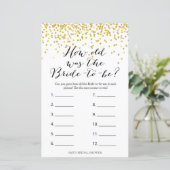 Papier Jeu de Salle de Mariage en Or - Quel âge avait la (Debout devant)