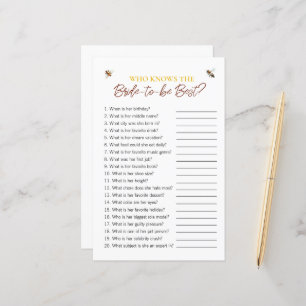 Papier Jeu de Salle de Mariage sur le Thème de l'Abeille