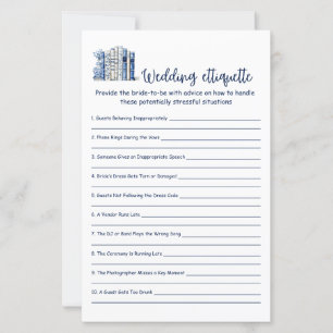 Papier Jeu de Salle de Mariage sur l'Étiquette de Mariage