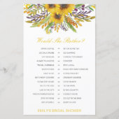 Papier Jeu de Salle de Mariage 'Would She Rather' IMPRIMÉ (Devant)