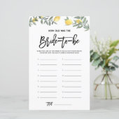 Papier Jeu de Salle de Mariée de la Mariée au Citron (Debout devant)