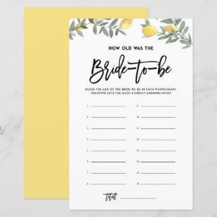 Papier Jeu de Salle de Mariée de la Mariée au Citron