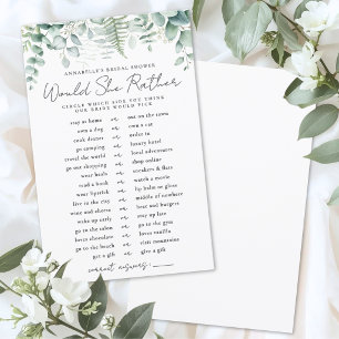 Papier Jeu de Salle de Mariée 'Préfèrerait-Elle'