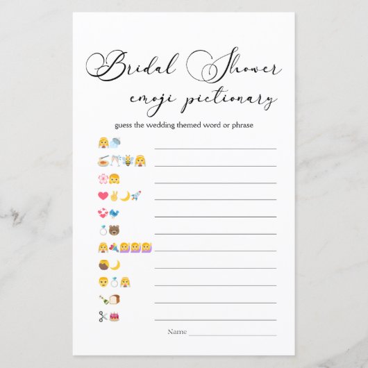 Papier Jeu de script simple Black Modern Emoji Pictionary (Devant)