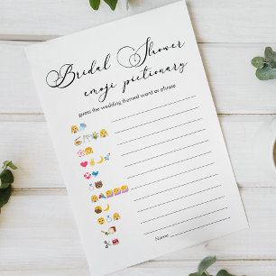 Papier Jeu de script simple Black Modern Emoji Pictionary