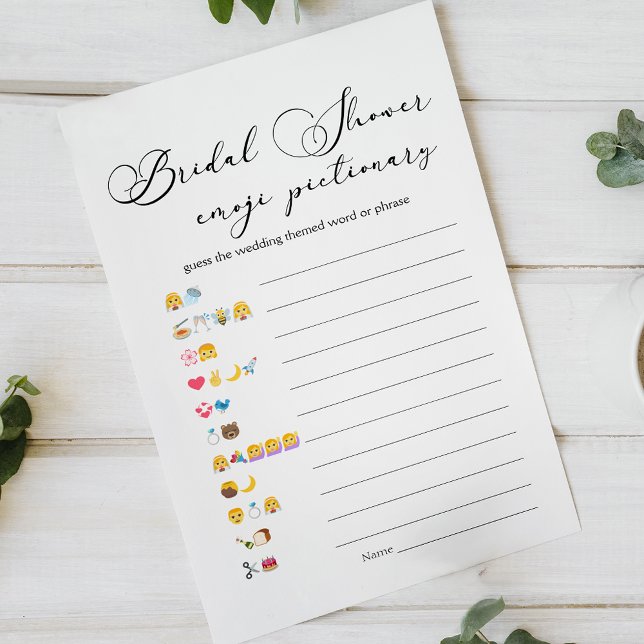 Papier Jeu de script simple Black Modern Emoji Pictionary (Créateur téléchargé)