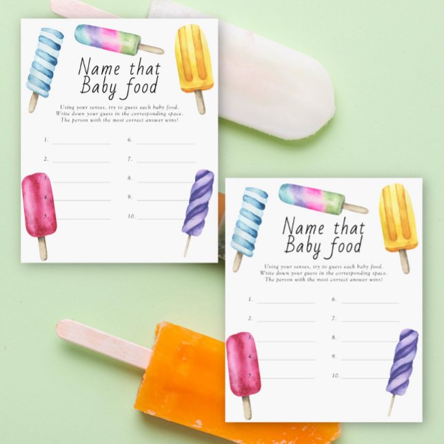 Papier Jeu de shower pour nommer la nourriture pour bébé  (Créateur téléchargé)