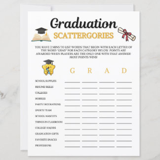 Papier Jeu de société Graduation Scattergories