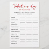 Papier Jeu de société Saint-Valentin Think Fast, Think Qu (Devant)
