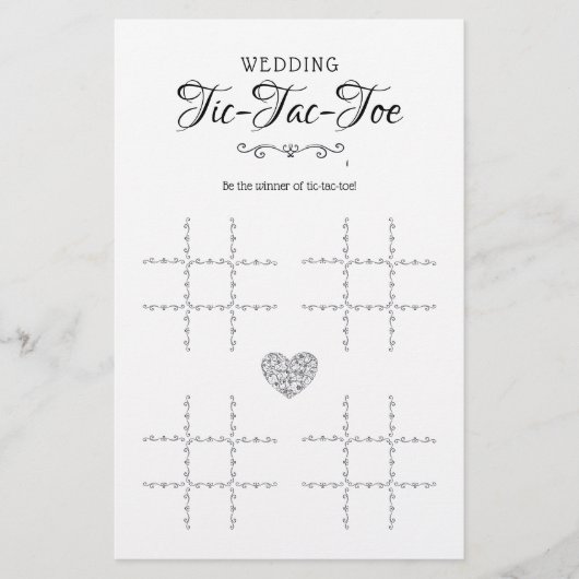 Papier Jeu de table décorative mariage Tic-Tac-Toe (Devant)