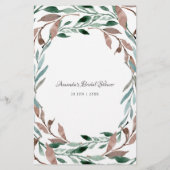 Papier Jeu de tâches de mariage champêtre avec verdure hi (Dos)