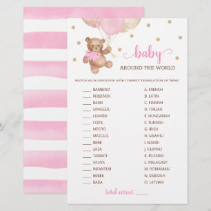 Papier Jeu de Teddy Bear Bébé Autour du Monde