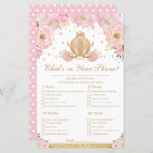 Papier Jeu de téléphone Blush Floral Princess (Devant / Derrière)