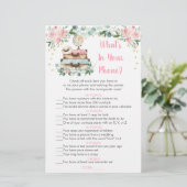 Papier Jeu de téléphone floral pour la mariée (Debout devant)