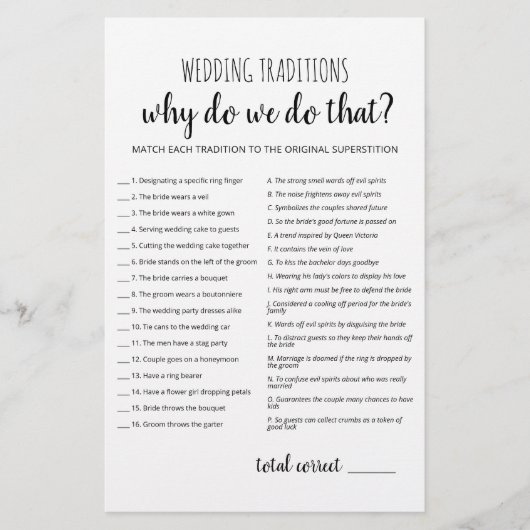 Papier Jeu de traditions de mariage (Réponses dans la des (Devant)