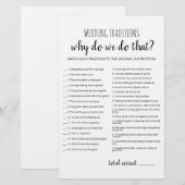 Papier Jeu de traditions de mariage (Réponses dans la des (Devant / Derrière)