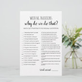 Papier Jeu de traditions de mariage (Réponses dans la des (Debout devant)
