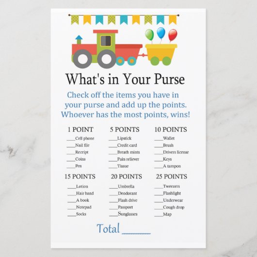 Papier Jeu de train jouet Qu'est-ce qu'il y a dans ton sa (Devant)