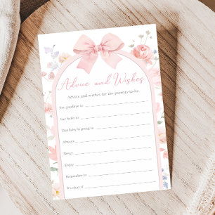 Papier Jeu de vœux et de conseils pour bébé Fleurs en bou