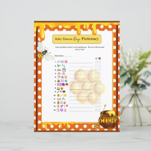 Papier Jeu d'emoji Baby Shower Sweet Honeybee