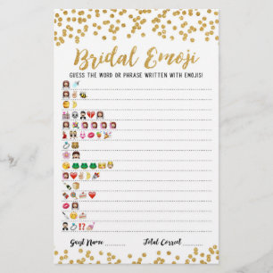 Papier Jeu d'emoji de mariage avec réponses Jeu de shower