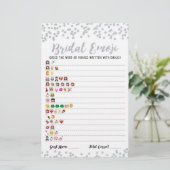 Papier Jeu d'emoji de mariage avec réponses Jeu de shower (Debout devant)