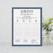 Papier Jeu des cattergents de réunion familiale (Debout devant)