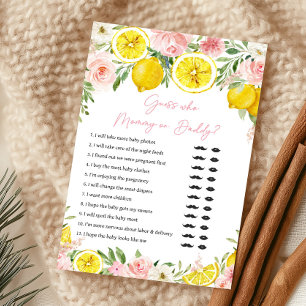 Papier Jeu Devinez Maman ou Papa au motif floral rose et