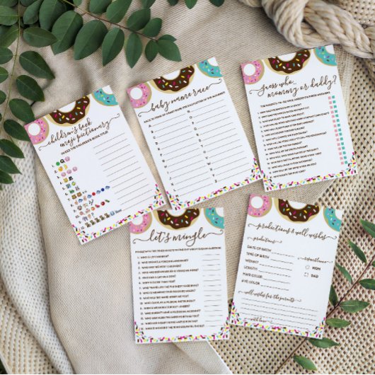 Papier Jeu Devinez Qui : Donut Saupoudré D'amour