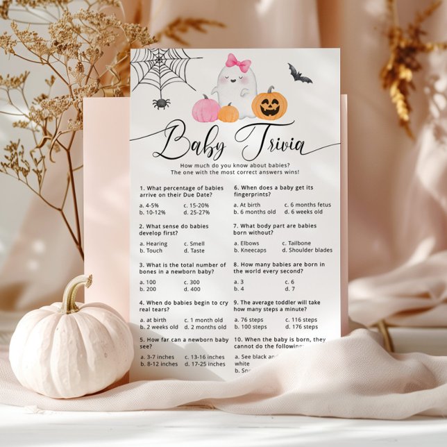 Papier Jeu d'Halloween Little Boo rose bébé trivia (Créateur téléchargé)