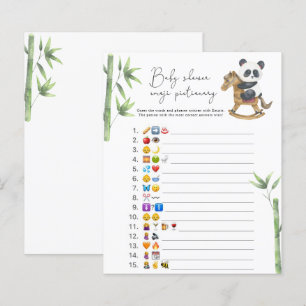 Papier Jeu d'image d'emoji de panda ours pour baby shower