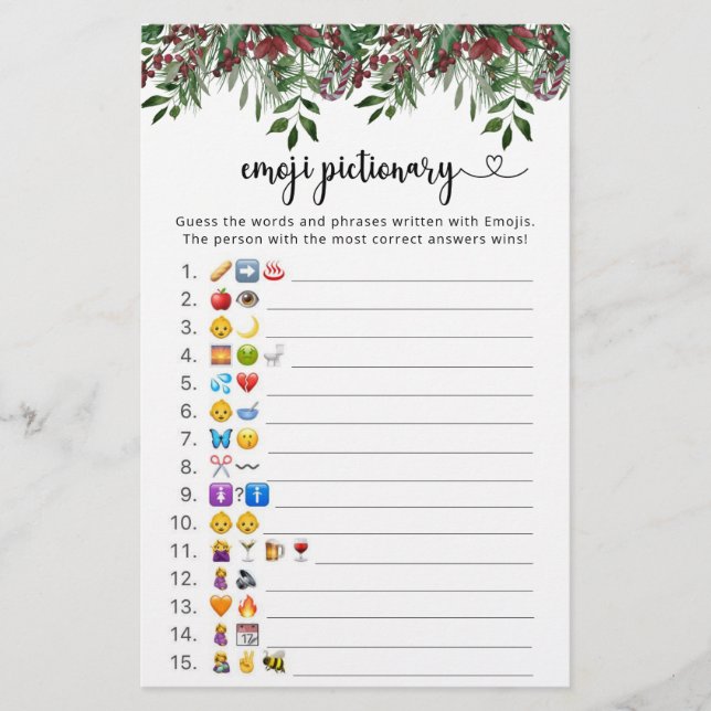 Papier Jeu d'images emoji bébé Evergreen (Devant)
