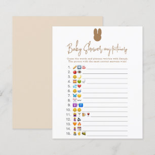 Papier Jeu d'images Emoji de lapin simple pour baby showe