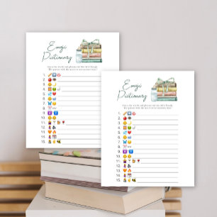 Papier Jeu d'images Emoji pour baby shower avec livre d'h