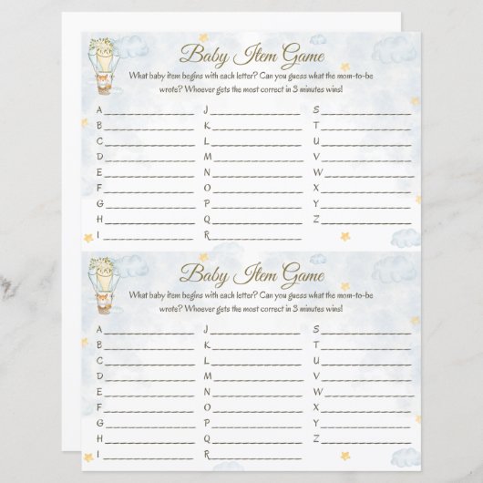 Papier Jeu d'objets pour bébé - Conception de ballon à ai (Devant / Derrière)