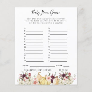 Papier Jeu d'objets pour bébé Jeu de baby shower