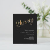 Papier Jeu d'or noir budget 70e anniversaire invitation (Debout devant)