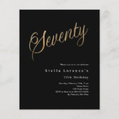 Papier Jeu d'or noir budget 70e anniversaire invitation (Devant)