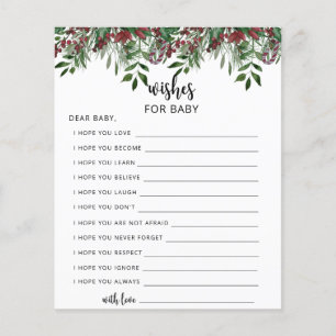Papier Jeu du parti Évergreen vœux pour jeu de bébé
