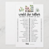 Papier Jeu éditable de Birthday Would She Rather (Devant / Derrière)
