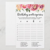 Papier Jeu éditable de Scattergories d'anniversaire (Devant / Derrière)